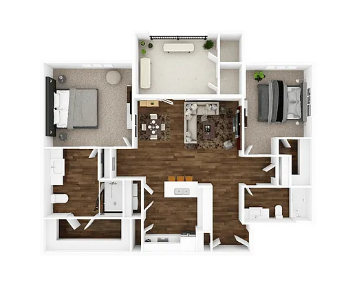 Floor plan Two Bedroom - Dorsey