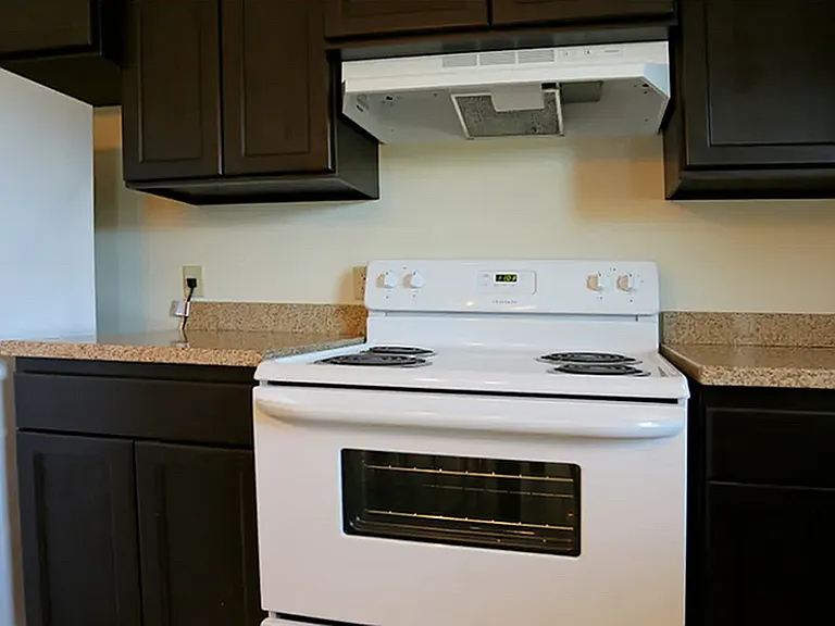 Merida Vista Apartments in Laredo, TX - Stove and Countertop Area