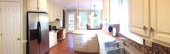 Kitchen with built in desk