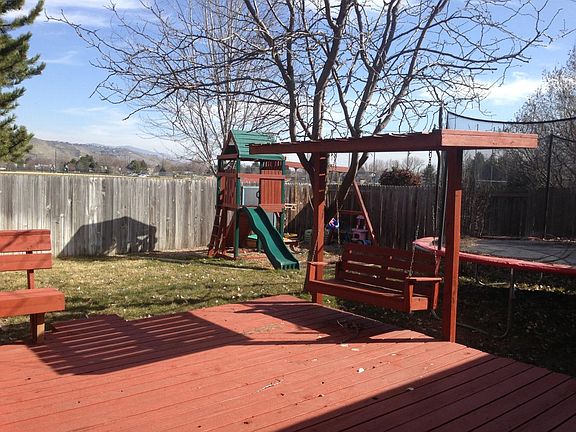 Backyard with kid play structure