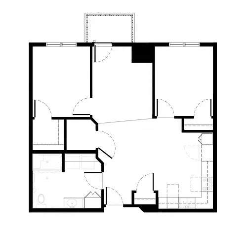 Floor plan Two Bedroom - Accessible and Type A