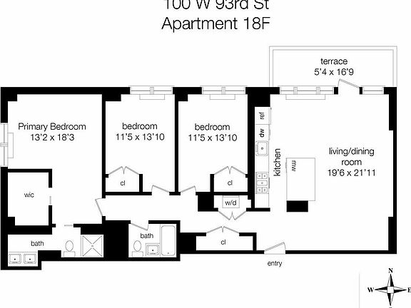 2nd image of 100 W 93rd St APT 18F