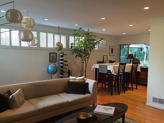 Formal living room with a formal dining area
