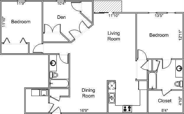 Main Floorplan For 5831 Lupine Ln #312