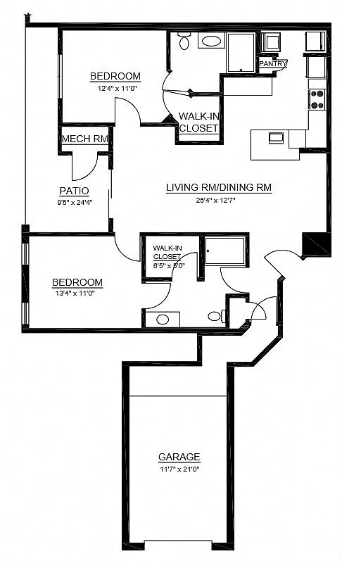 Floor plan B2 With Attached Garage