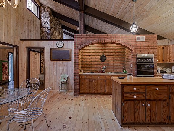 New wood flooring in the island kitchen.