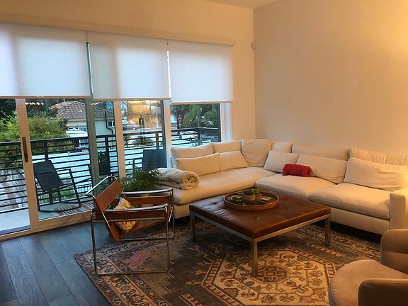 Living room looking onto balcony