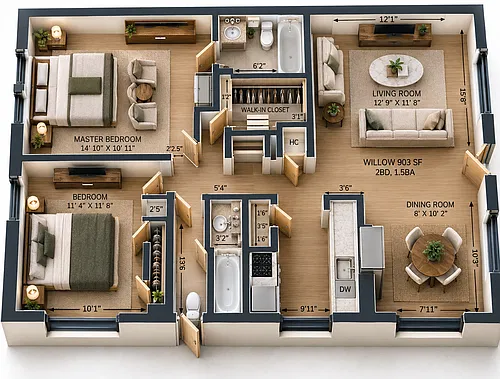 Floor plan Willow