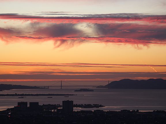 Oakland in foreground; GG Bridge beyond; photo from second master bedroom