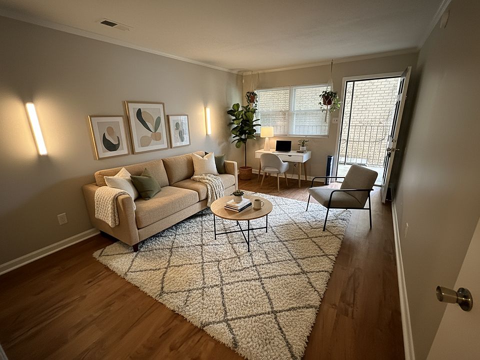 Digitally Staged- Living Room at Lakewood Apartments