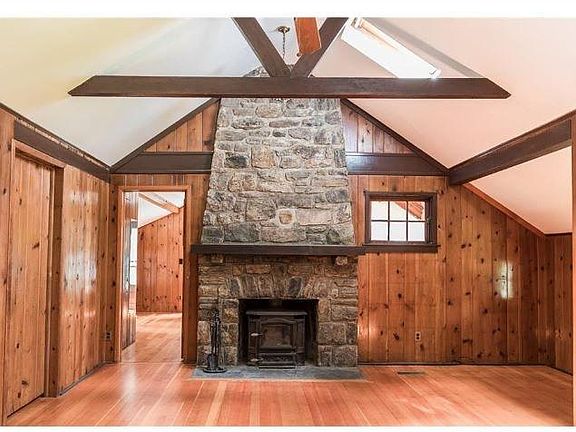 Living room, wood burning fireplace