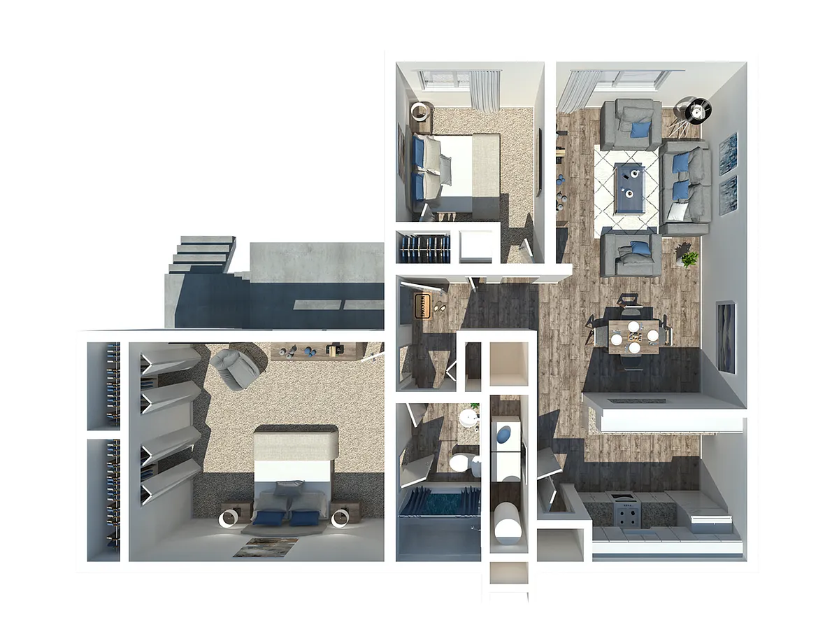Floor plan 2 Bedroom 1 Bath