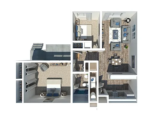 Floor plan 2 Bedroom 1 Bath