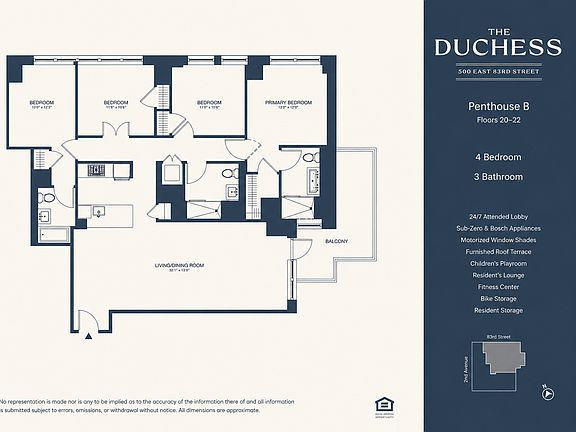 2nd image of 300 E 83rd St #Penthouse 22b