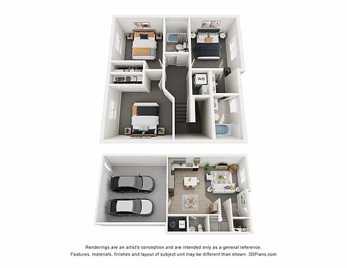 Floor plan Stafford 3 Bedroom 2.5 Bathroom