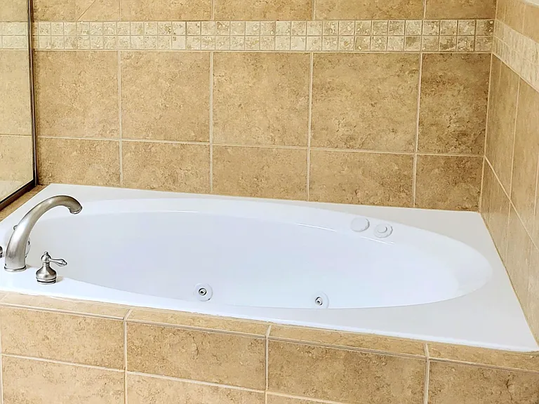 Master bath jacuzzi tub and walk-in shower.