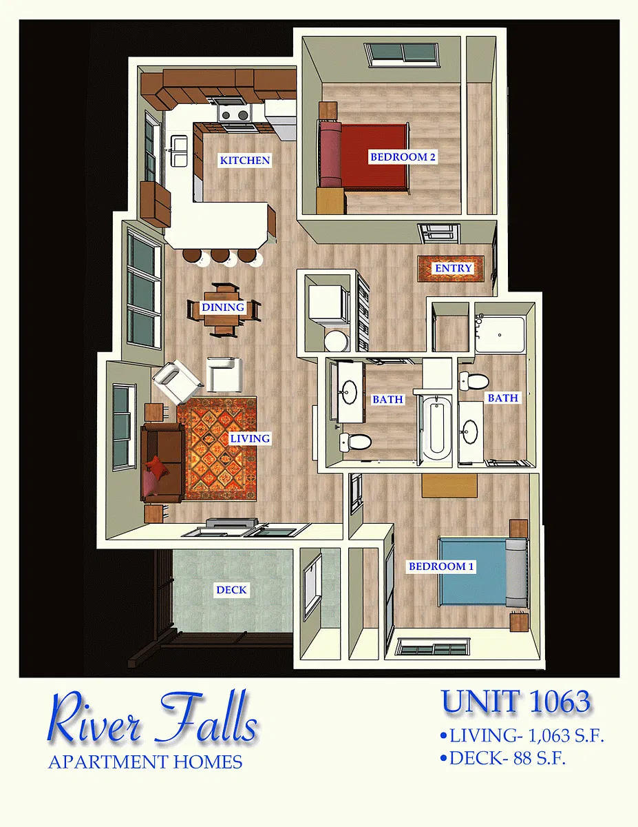 Floor plan Lower Corner 2x2