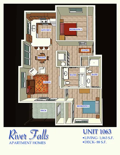 Floor plan Lower Corner 2x2