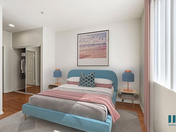 Bedroom with Vinyl Flooring and Large-Size Windows