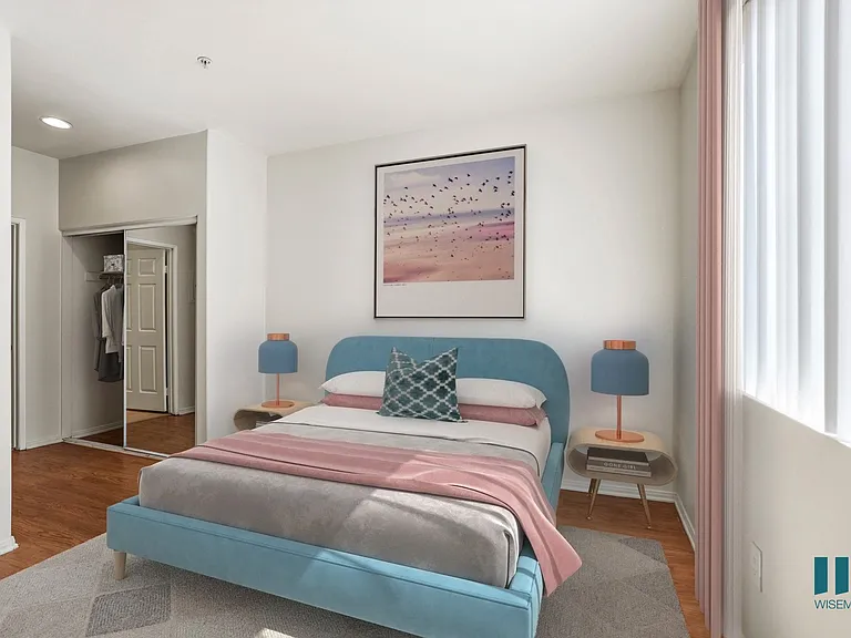 Bedroom with Vinyl Flooring and Large-Size Windows