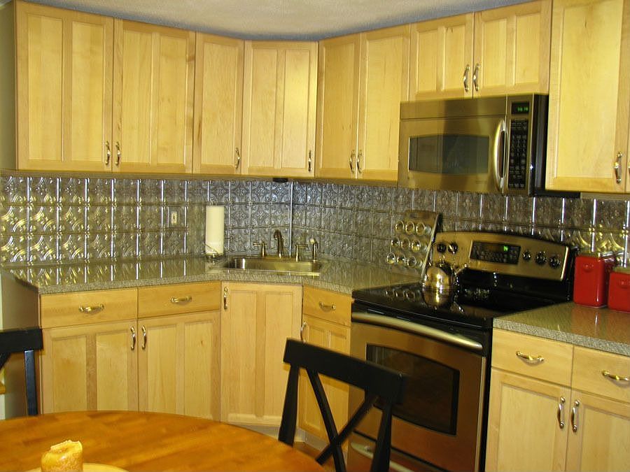 modern kitchen with stainless steel appliances
