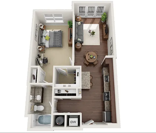 Floor plan One Bedroom (A5)