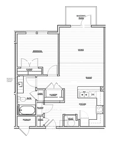 Floor plan One bedroom 60%