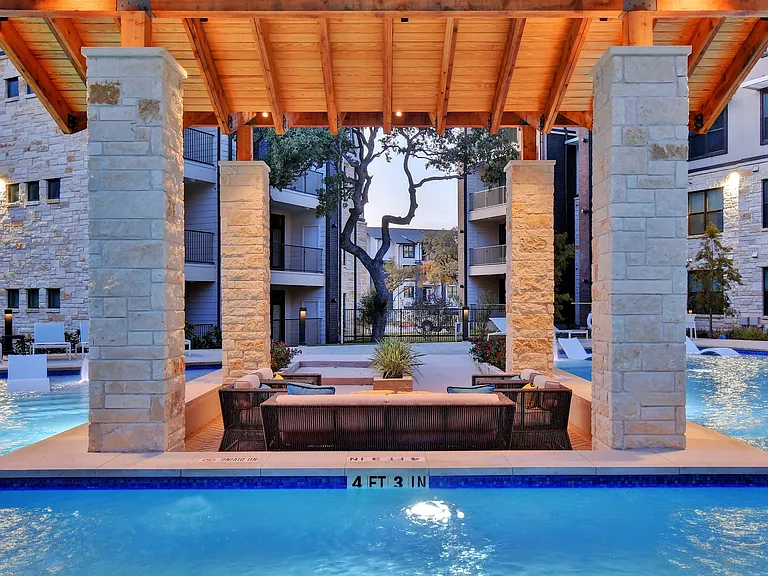 Enjoy time with family in friends outdoors in the sunken living room.
