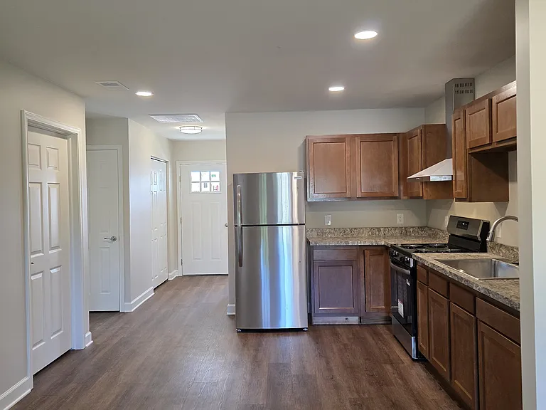 View of Kitchen and Parking Lot Entrance