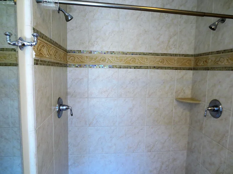 Double Stone Shower in Master Bedroom