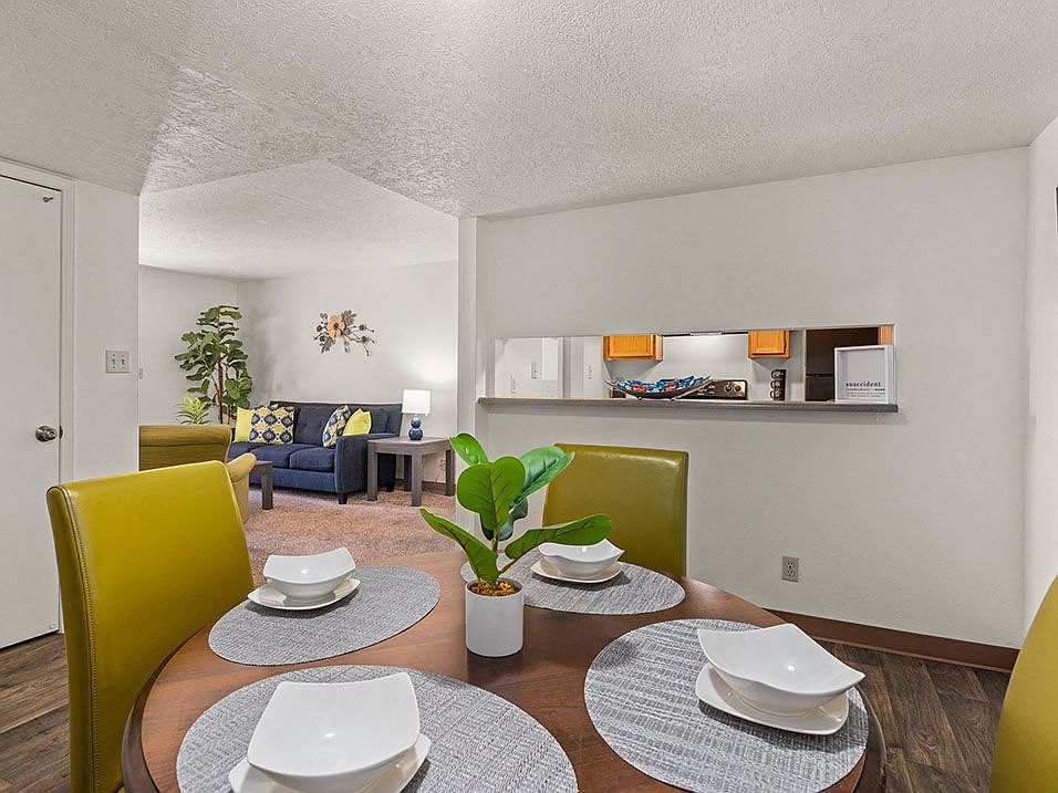 Dining Area with Connected Living Room