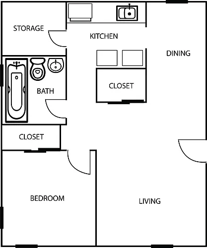 Floor plan Lower 1 Bedroom 1 Bath