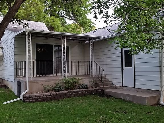 Large raised concrete patio