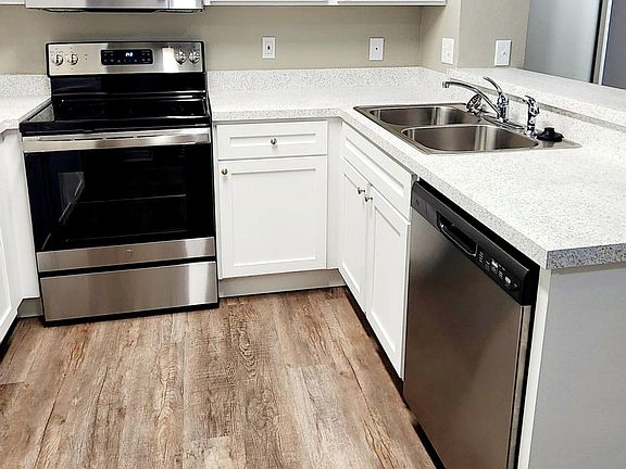 Kitchen with stainless steel appliances!