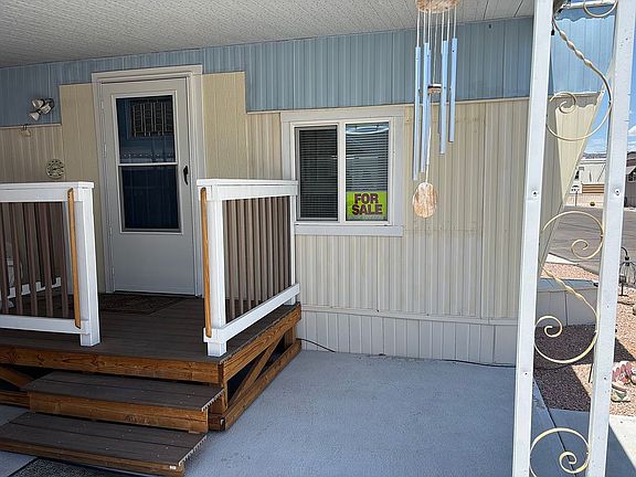 The front door and porch.