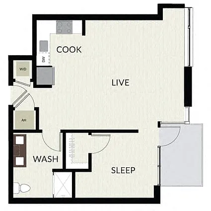 Floor plan 1 Bed/1 Bath-A6