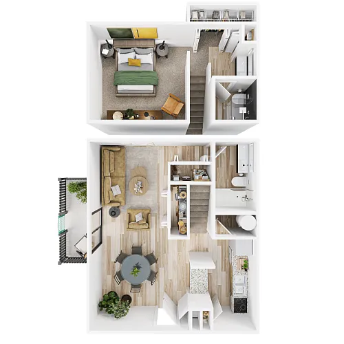 Floor plan 1 Bed 1 Bath A2