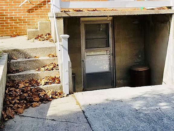 Outside basement entrance