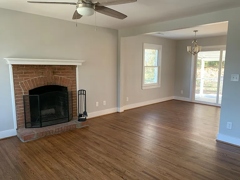 Wood burning fireplace