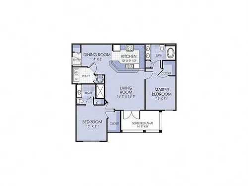 Floor plan South Hampton with Screened Lanai