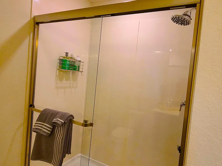 Private bathroom shower in bedroom #1
