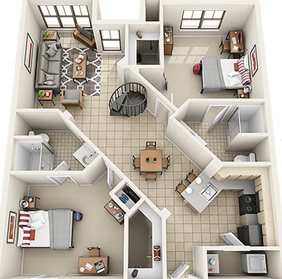 Villas on Guadalupe B6 Floor Plan Villas on Guadalupe B6 Floor Plan