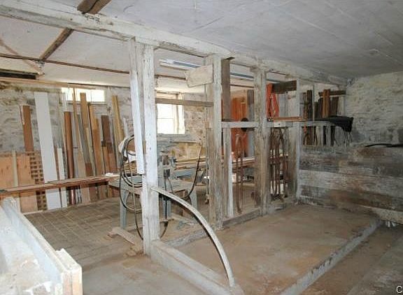 Normandy Barn c.1880 -  interior of stone portion which housed t