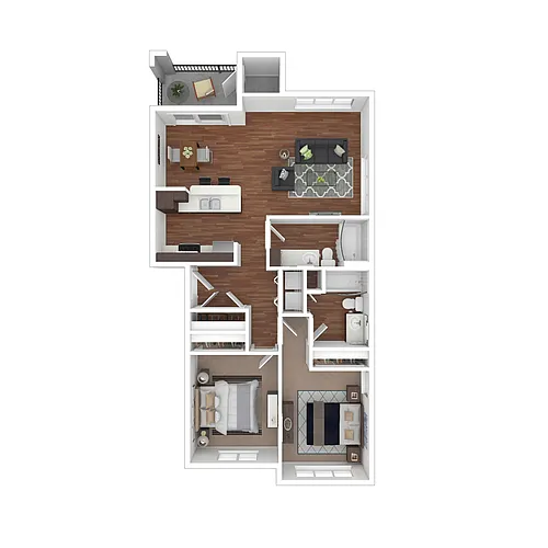 Floor plan Toscana Apartment Homes Phase I Garden Small Two B