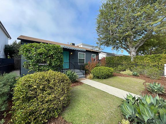 Front yard with water-wise landscaping. (But no artificial turf!)