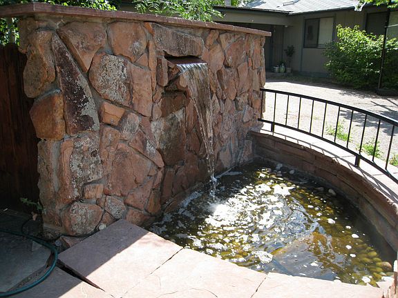 Waterfall and pond for goldfish