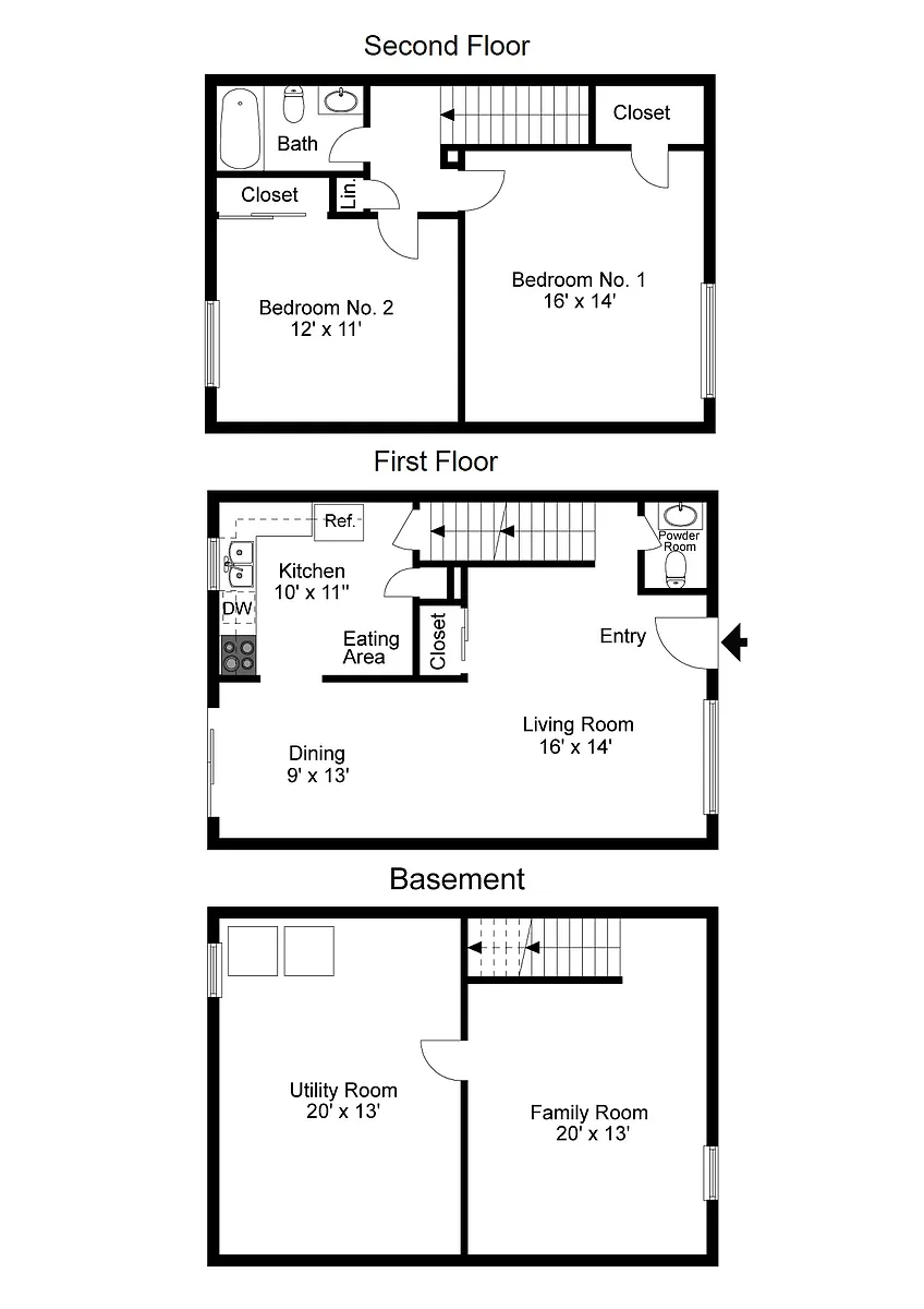 Floor plan 2 Bed Townhome Incl WiFi and TV App