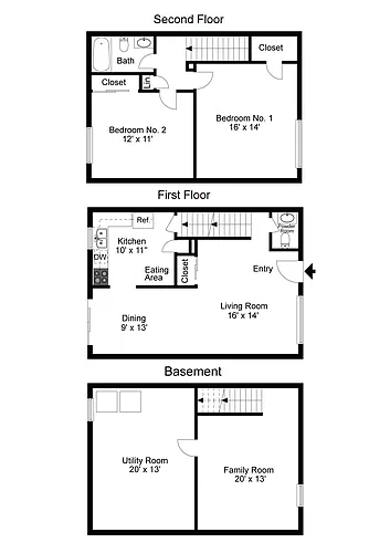Floor plan 2 Bed Townhome Incl WiFi and TV App