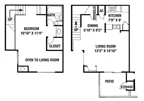 Floor plan 1 Bedroom / 1 Bath - 650