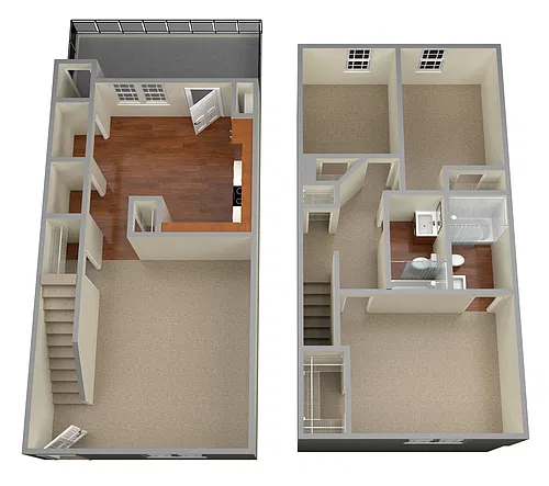 Floor plan 3 Bedroom Townhome